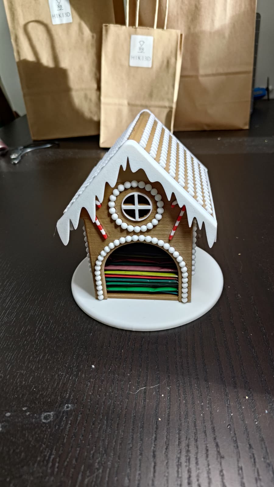 Gingerbread house tea bags holder
